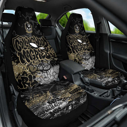 Collingwood Magpies Car Seat Cover Urban Graffiti Street Art - Bold Abstract Spray Paint