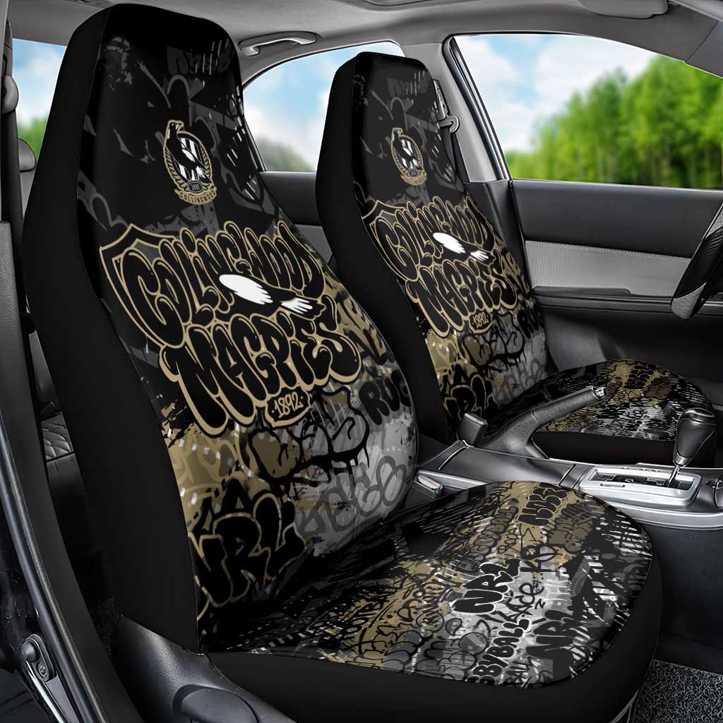 Collingwood Magpies Car Seat Cover Urban Graffiti Street Art - Bold Abstract Spray Paint