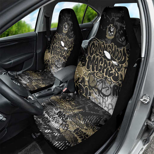 Collingwood Magpies Car Seat Cover Urban Graffiti Street Art - Bold Abstract Spray Paint