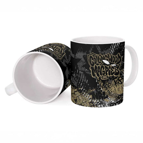 Collingwood Magpies Ceramic Mug Urban Graffiti Street Art - Bold Abstract Spray Paint