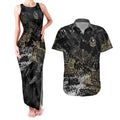 Collingwood Magpies Couples Matching Tank Maxi Dress and Hawaiian Shirt Urban Graffiti Street Art - Bold Abstract Spray Paint