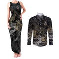 Collingwood Magpies Couples Matching Tank Maxi Dress and Long Sleeve Button Shirt Urban Graffiti Street Art - Bold Abstract Spray Paint