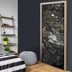 Collingwood Magpies Door Cover Urban Graffiti Street Art - Bold Abstract Spray Paint