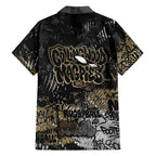 Collingwood Magpies Family Matching Long Sleeve Bodycon Dress and Hawaiian Shirt Urban Graffiti Street Art - Bold Abstract Spray Paint