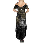 Collingwood Magpies Family Matching Summer Maxi Dress and Hawaiian Shirt Urban Graffiti Street Art - Bold Abstract Spray Paint
