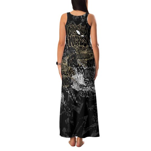 Collingwood Magpies Family Matching Tank Maxi Dress and Hawaiian Shirt Urban Graffiti Street Art - Bold Abstract Spray Paint