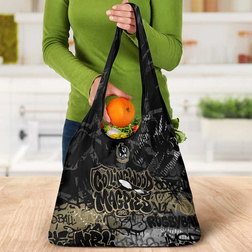 Collingwood Magpies Grocery Bag Urban Graffiti Street Art - Bold Abstract Spray Paint