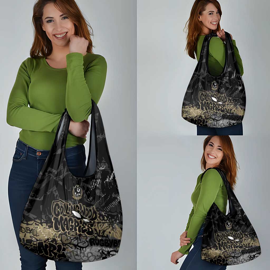 Collingwood Magpies Grocery Bag Urban Graffiti Street Art - Bold Abstract Spray Paint