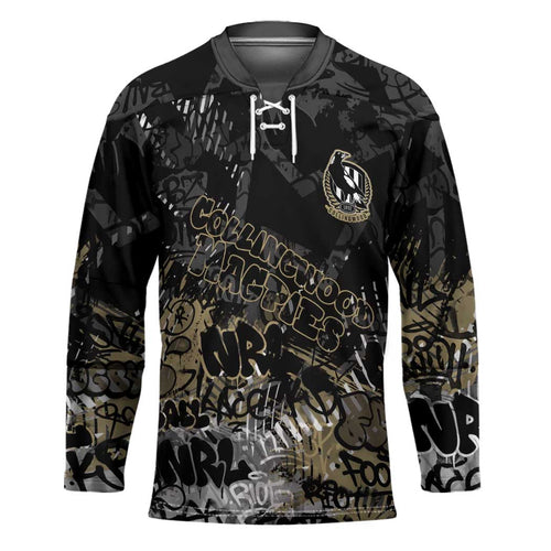 Collingwood Magpies Hockey Jersey Urban Graffiti Street Art - Bold Abstract Spray Paint