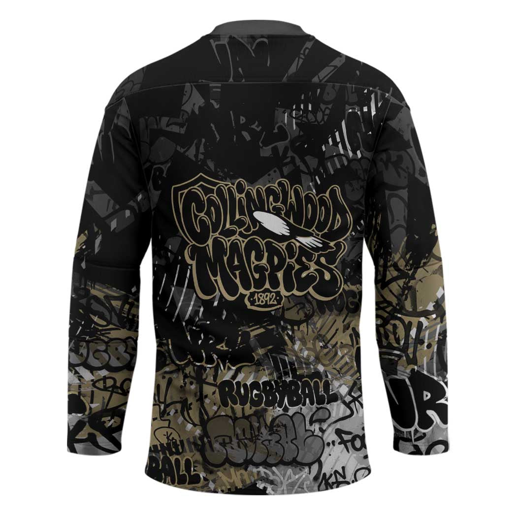 Collingwood Magpies Hockey Jersey Urban Graffiti Street Art - Bold Abstract Spray Paint