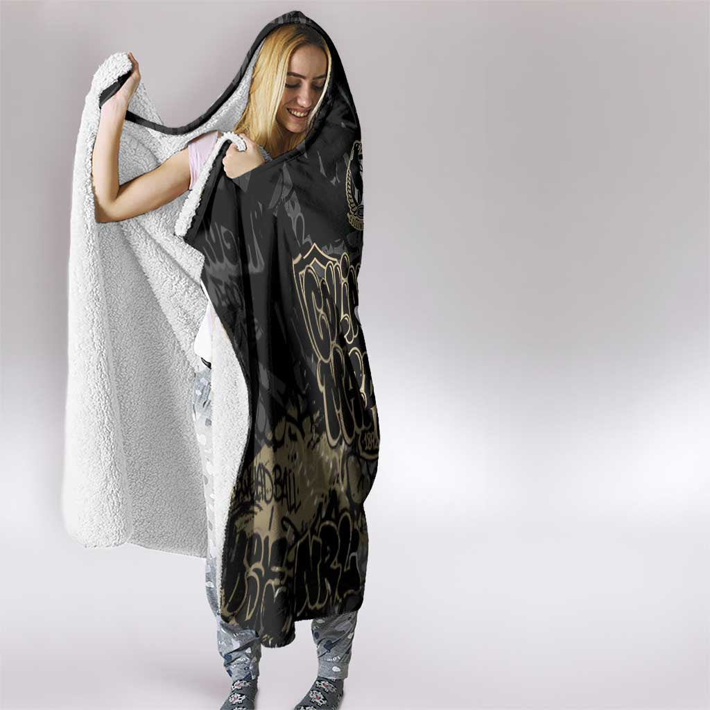 Collingwood Magpies Hooded Blanket Urban Graffiti Street Art - Bold Abstract Spray Paint