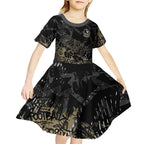 Collingwood Magpies Kid Short Sleeve Dress Urban Graffiti Street Art - Bold Abstract Spray Paint