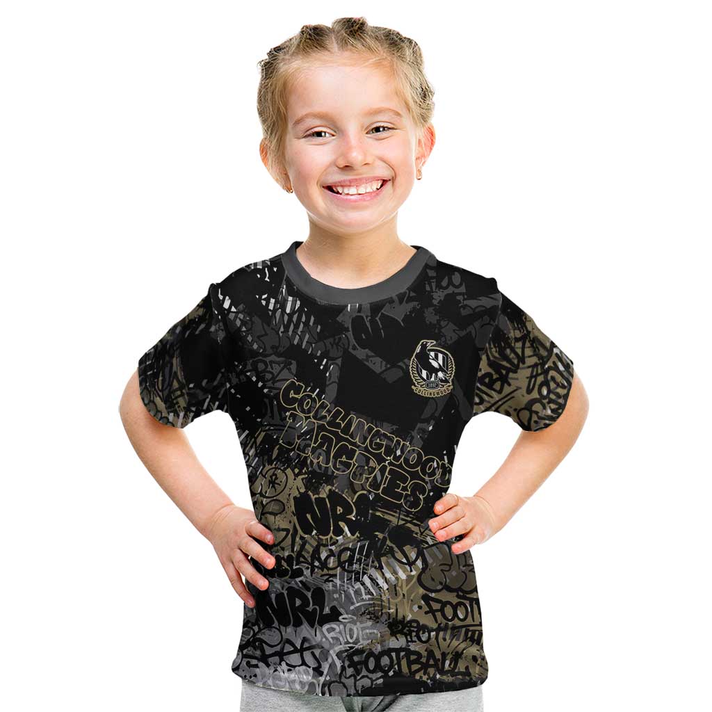 Collingwood Magpies Kid T Shirt Urban Graffiti Street Art - Bold Abstract Spray Paint