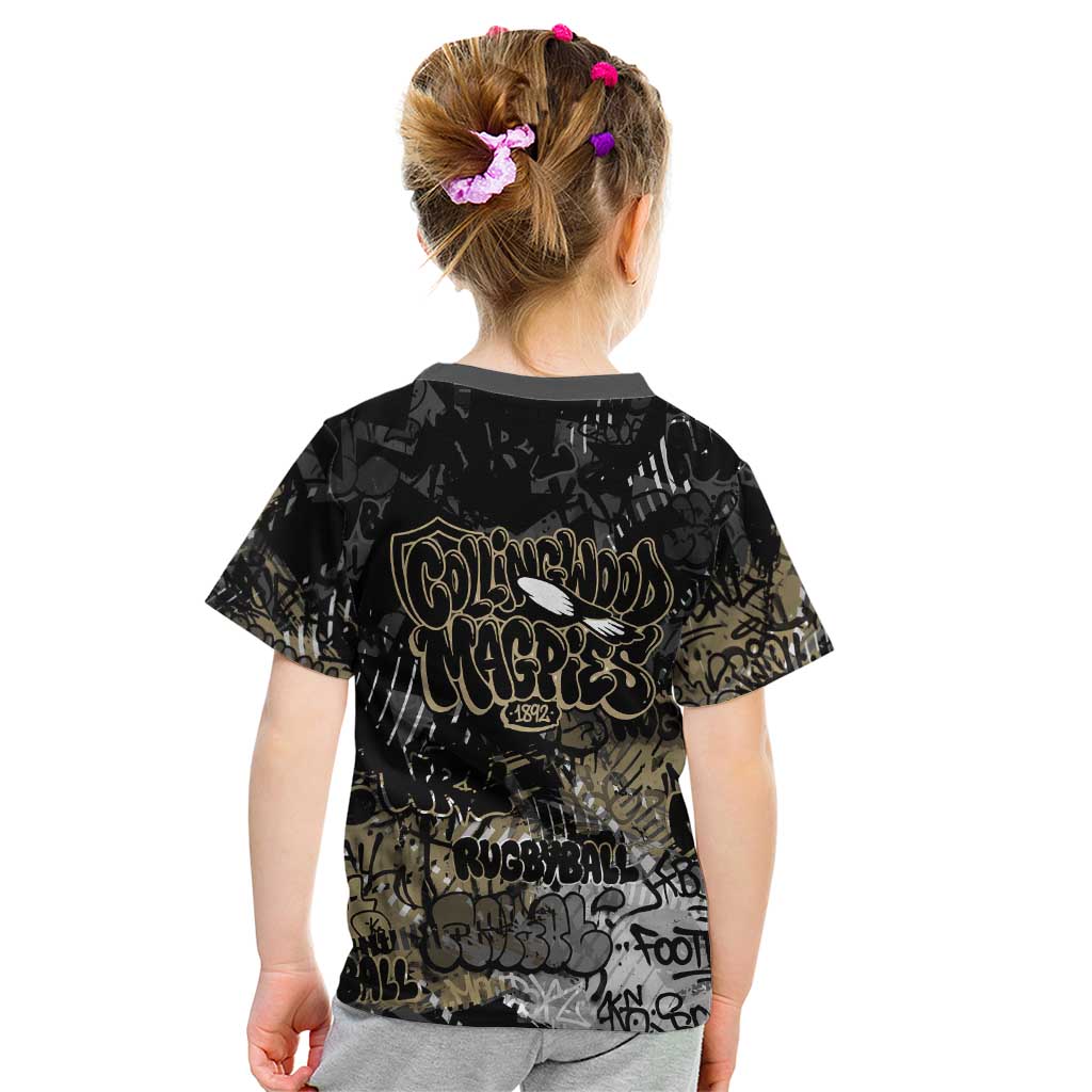 Collingwood Magpies Kid T Shirt Urban Graffiti Street Art - Bold Abstract Spray Paint