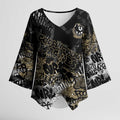 Collingwood Magpies Kimono Sleeve Blouse Urban Graffiti Street Art - Bold Abstract Spray Paint