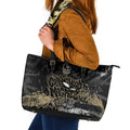 Collingwood Magpies Leather Tote Bag Urban Graffiti Street Art - Bold Abstract Spray Paint