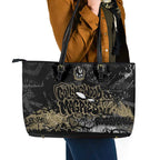Collingwood Magpies Leather Tote Bag Urban Graffiti Street Art - Bold Abstract Spray Paint