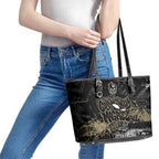 Collingwood Magpies Leather Tote Bag Urban Graffiti Street Art - Bold Abstract Spray Paint