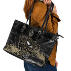 Collingwood Magpies Leather Tote Bag Urban Graffiti Street Art - Bold Abstract Spray Paint