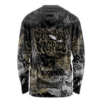 Collingwood Magpies Long Sleeve Shirt Urban Graffiti Street Art - Bold Abstract Spray Paint