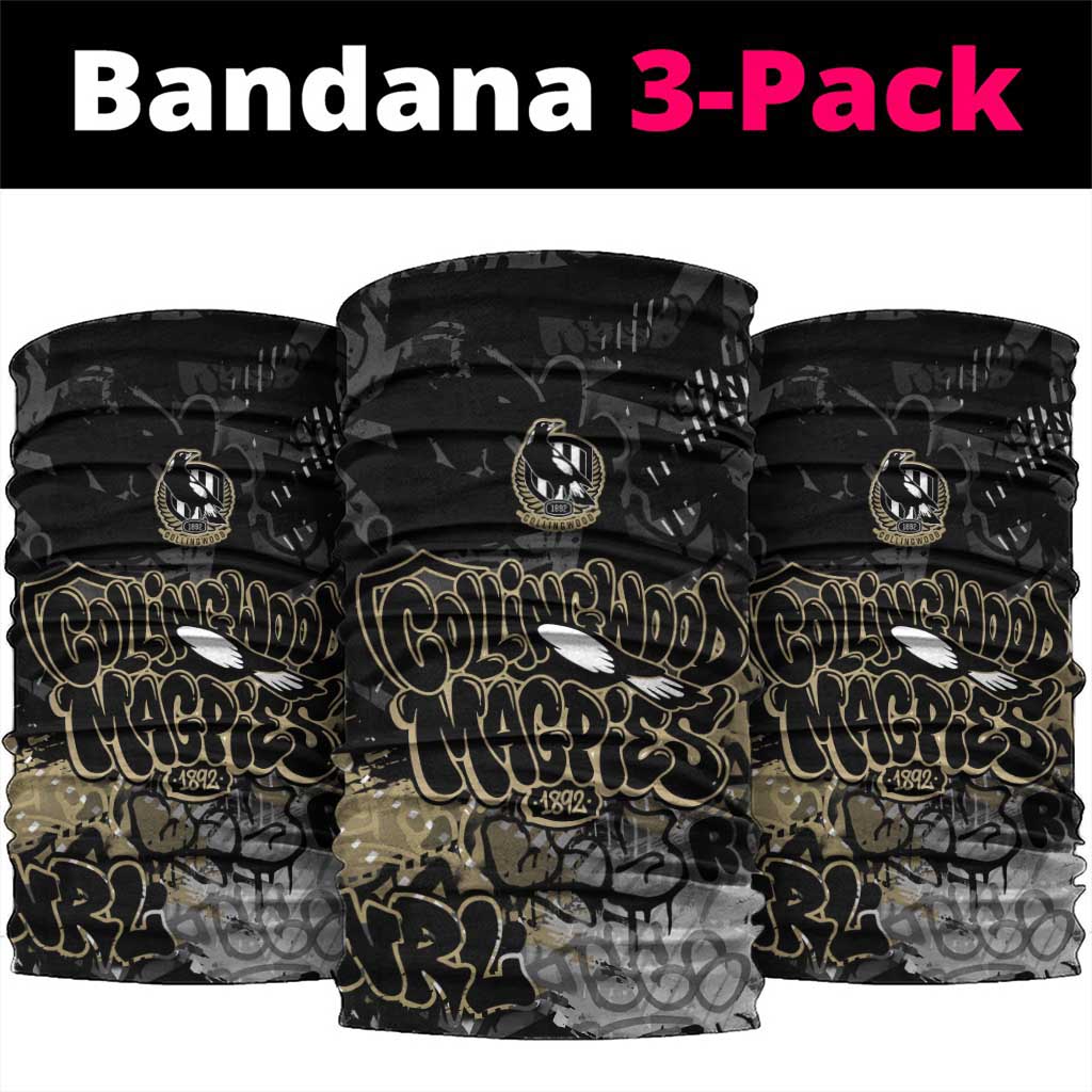 Collingwood Magpies Neck Gaiter Urban Graffiti Street Art - Bold Abstract Spray Paint