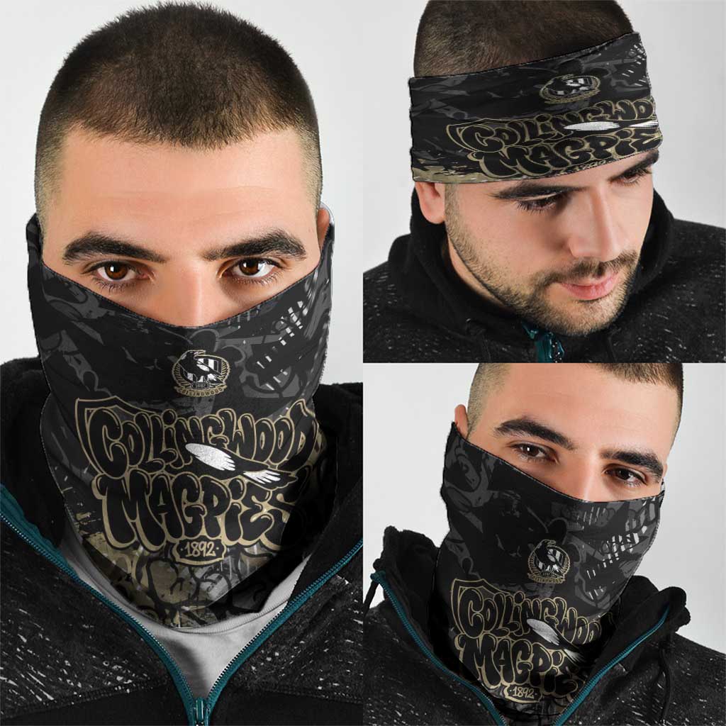 Collingwood Magpies Neck Gaiter Urban Graffiti Street Art - Bold Abstract Spray Paint