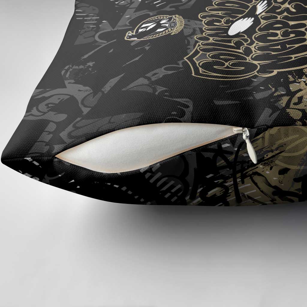 Collingwood Magpies Pillow Cover Urban Graffiti Street Art - Bold Abstract Spray Paint