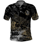 Collingwood Magpies Polo Shirt Urban Graffiti Street Art - Bold Abstract Spray Paint