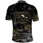 Collingwood Magpies Polo Shirt Urban Graffiti Street Art - Bold Abstract Spray Paint