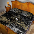 Collingwood Magpies Quilt Bed Set Urban Graffiti Street Art - Bold Abstract Spray Paint
