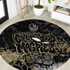 Collingwood Magpies Round Carpet Urban Graffiti Street Art - Bold Abstract Spray Paint
