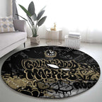 Collingwood Magpies Round Carpet Urban Graffiti Street Art - Bold Abstract Spray Paint