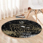 Collingwood Magpies Round Carpet Urban Graffiti Street Art - Bold Abstract Spray Paint