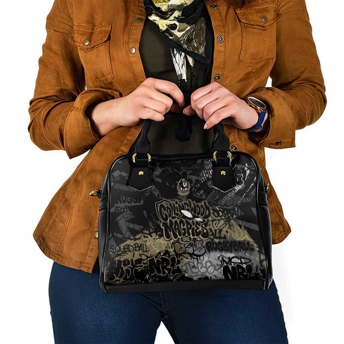 Collingwood Magpies Shoulder Handbag Urban Graffiti Street Art - Bold Abstract Spray Paint