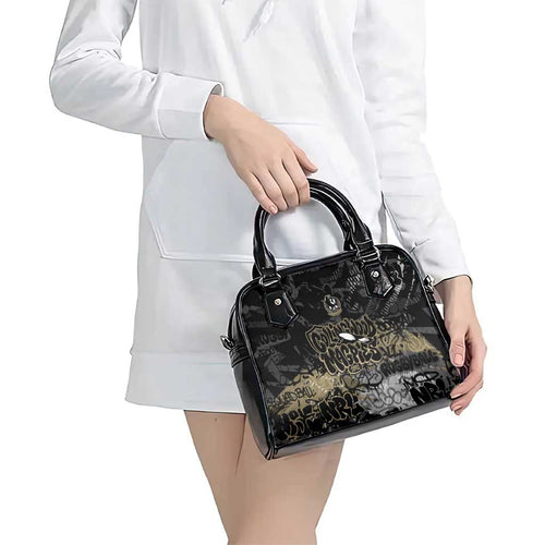 Collingwood Magpies Shoulder Handbag Urban Graffiti Street Art - Bold Abstract Spray Paint