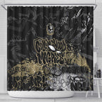 Collingwood Magpies Shower Curtain Urban Graffiti Street Art - Bold Abstract Spray Paint