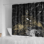 Collingwood Magpies Shower Curtain Urban Graffiti Street Art - Bold Abstract Spray Paint
