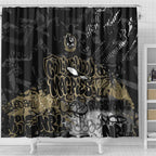 Collingwood Magpies Shower Curtain Urban Graffiti Street Art - Bold Abstract Spray Paint
