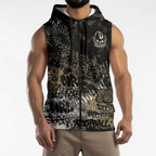 Collingwood Magpies Sleeveless Zip Hoodie Urban Graffiti Street Art - Bold Abstract Spray Paint
