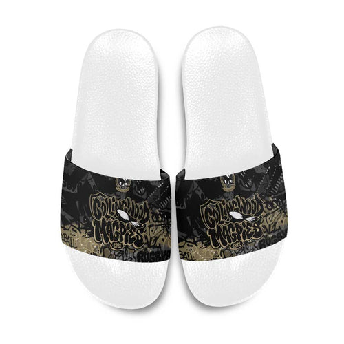 Collingwood Magpies Slide Sandals Urban Graffiti Street Art - Bold Abstract Spray Paint