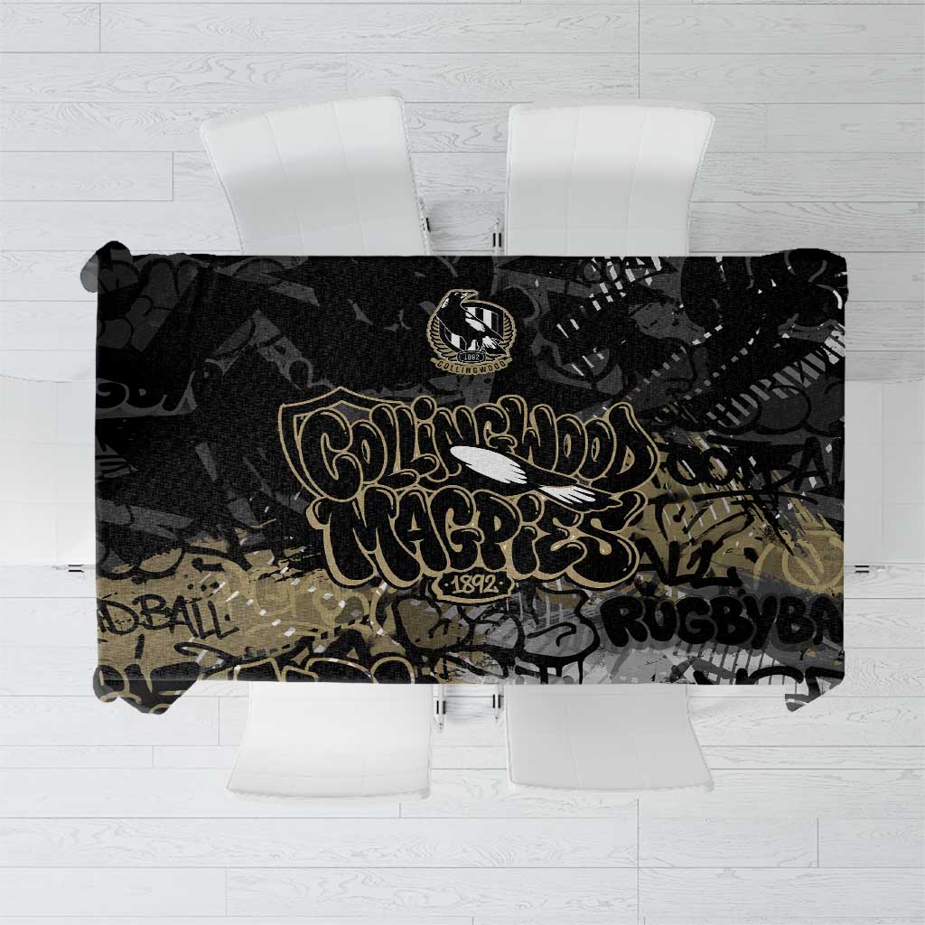 Collingwood Magpies Tablecloth Urban Graffiti Street Art - Bold Abstract Spray Paint