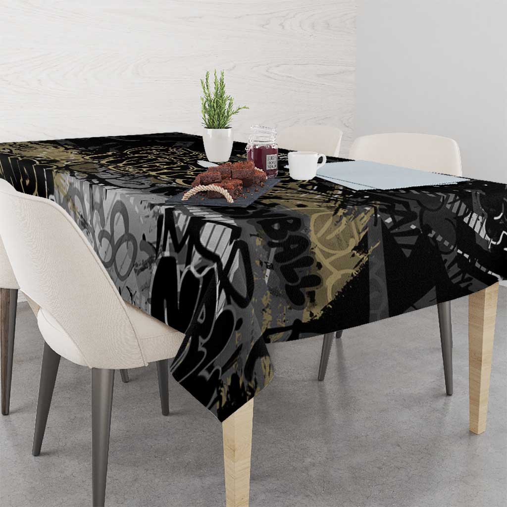 Collingwood Magpies Tablecloth Urban Graffiti Street Art - Bold Abstract Spray Paint