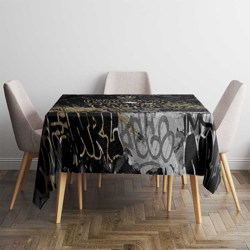 Collingwood Magpies Tablecloth Urban Graffiti Street Art - Bold Abstract Spray Paint