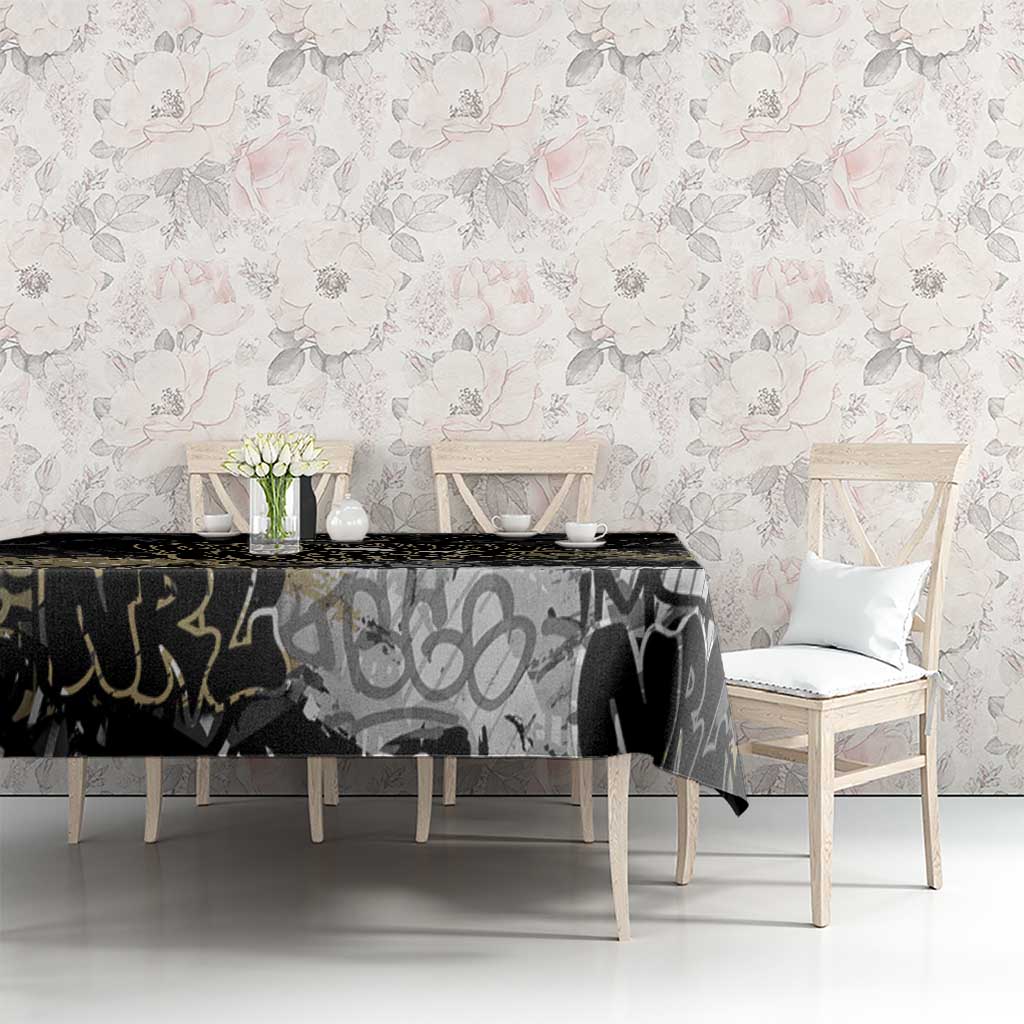 Collingwood Magpies Tablecloth Urban Graffiti Street Art - Bold Abstract Spray Paint