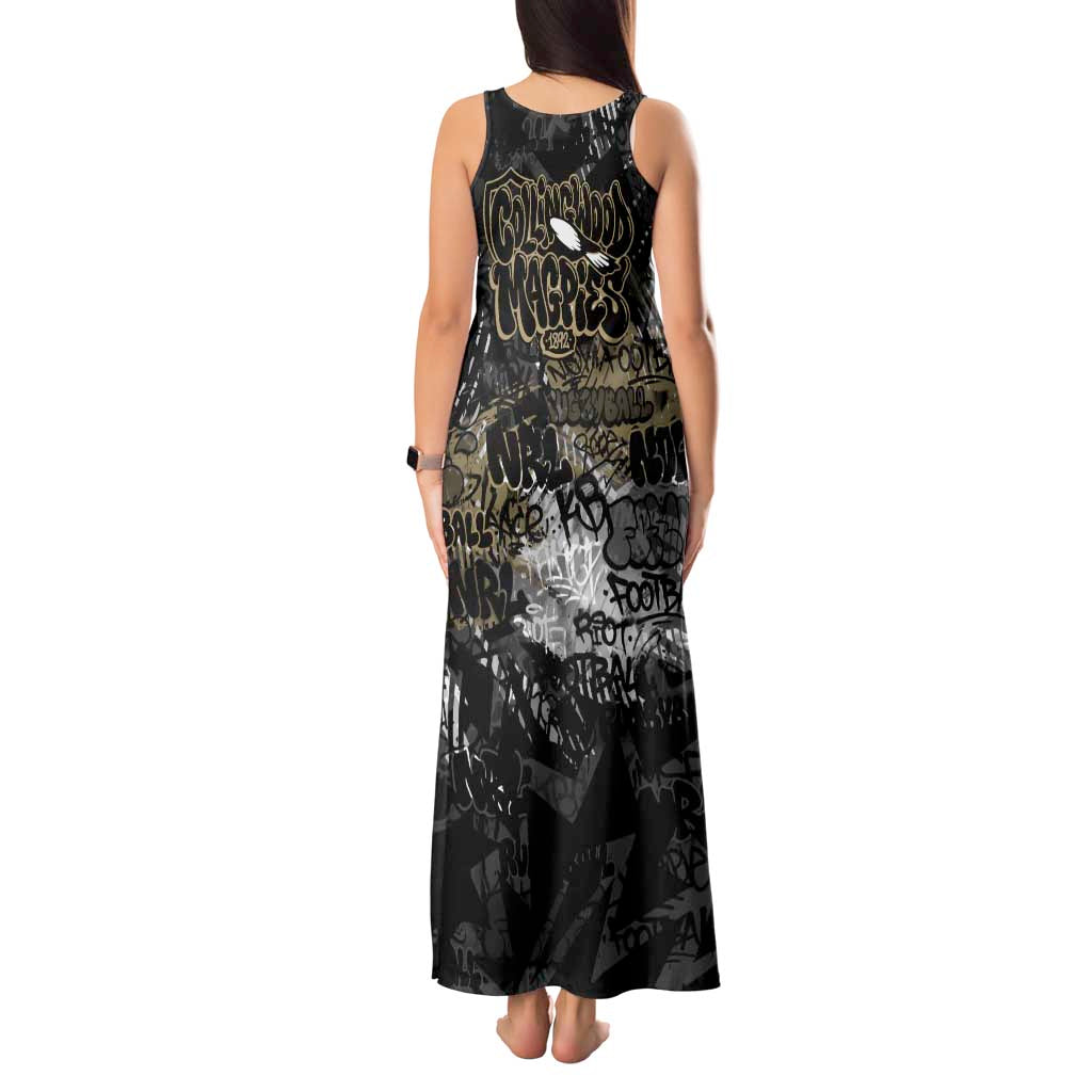 Collingwood Magpies Tank Maxi Dress Urban Graffiti Street Art - Bold Abstract Spray Paint