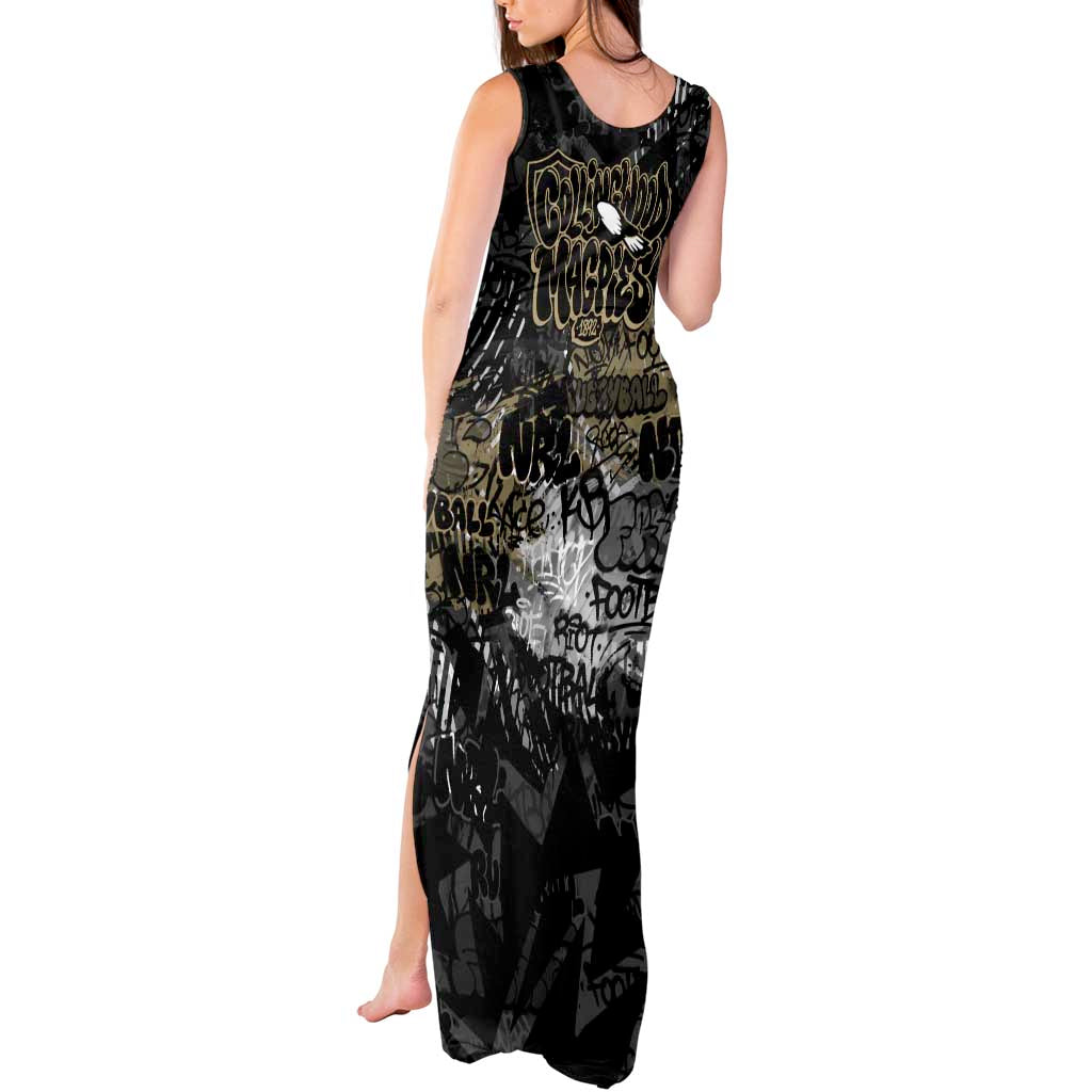 Collingwood Magpies Tank Maxi Dress Urban Graffiti Street Art - Bold Abstract Spray Paint