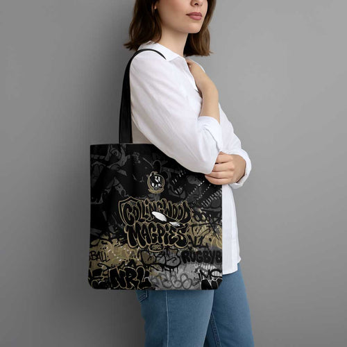 Collingwood Magpies Tote Bag Urban Graffiti Street Art - Bold Abstract Spray Paint