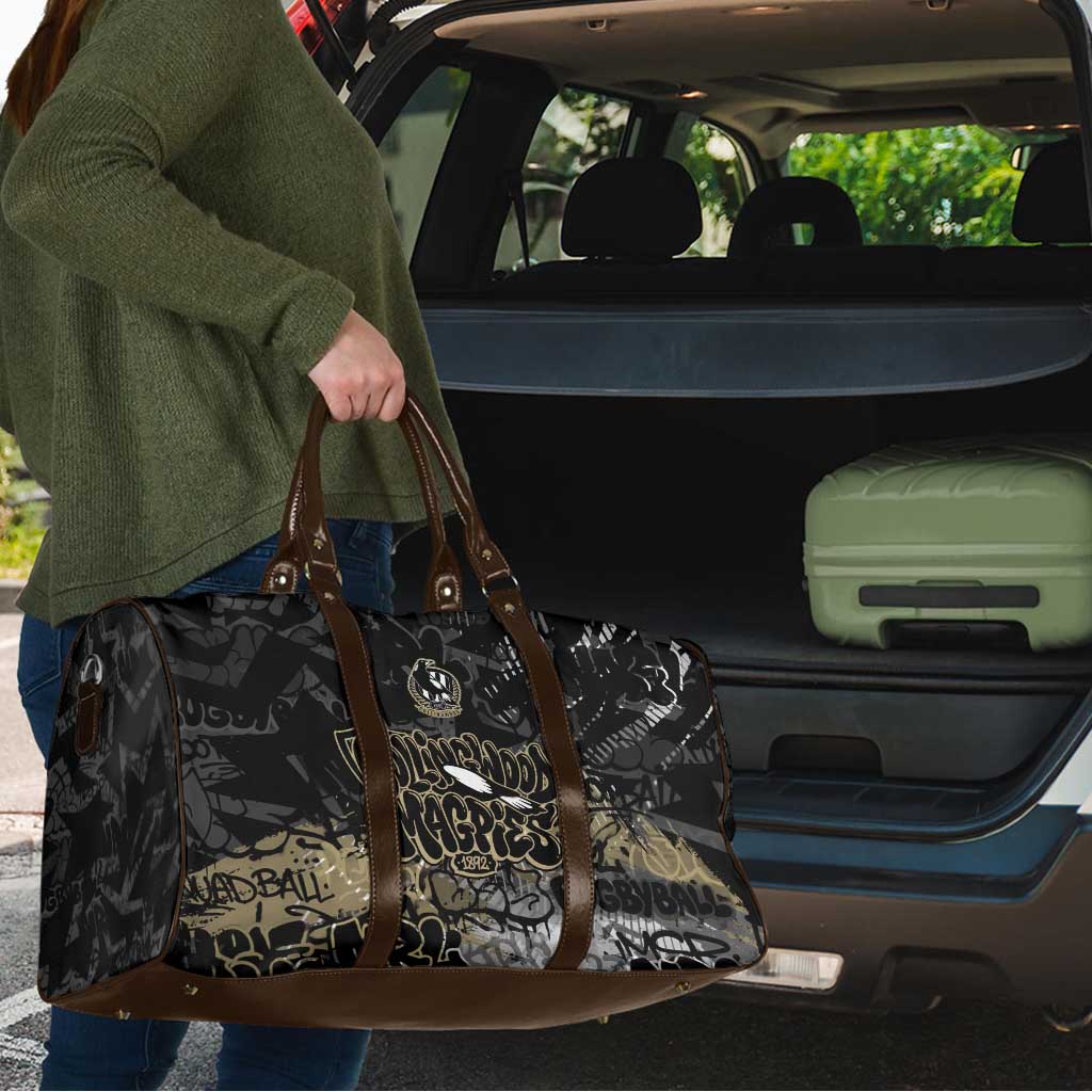 Collingwood Magpies Travel Bag Urban Graffiti Street Art - Bold Abstract Spray Paint