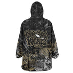 Collingwood Magpies Wearable Blanket Hoodie Urban Graffiti Street Art - Bold Abstract Spray Paint