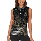 Collingwood Magpies Women Sleeveless Polo Shirt Urban Graffiti Street Art - Bold Abstract Spray Paint